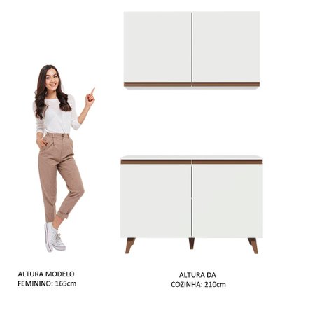 Kit Madesa Reims 120 Cm Com Armario Aereo E Balcao Gabinete De Pia Colombo