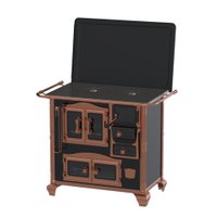 Fogao A Lenha N 1 Princess Preto Rose Gold Com Tampa Saída Direita ou Esquerda