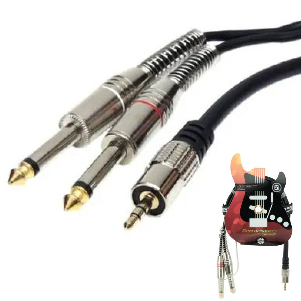 Cabo P2 Stereo Para 2 P10 Mono Plug Metal Fitz 5 Metros 018 8049 Colombo 