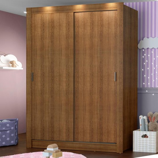 Guarda-Roupa Infantil Madesa Enzo 2 Portas de Correr - Rustic