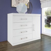 Comoda Sapateira Havana Plus 1 Porta 4 Gavetas Flex Color Santos Andirá