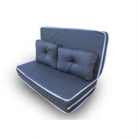 Puff 3 em 1 para Casal Conforto FA Maringá 128x60x10 cm Azul
