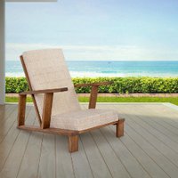 Cadeira Poltrona para Descanso em Madeira Casa e Jardim Robust - Bege