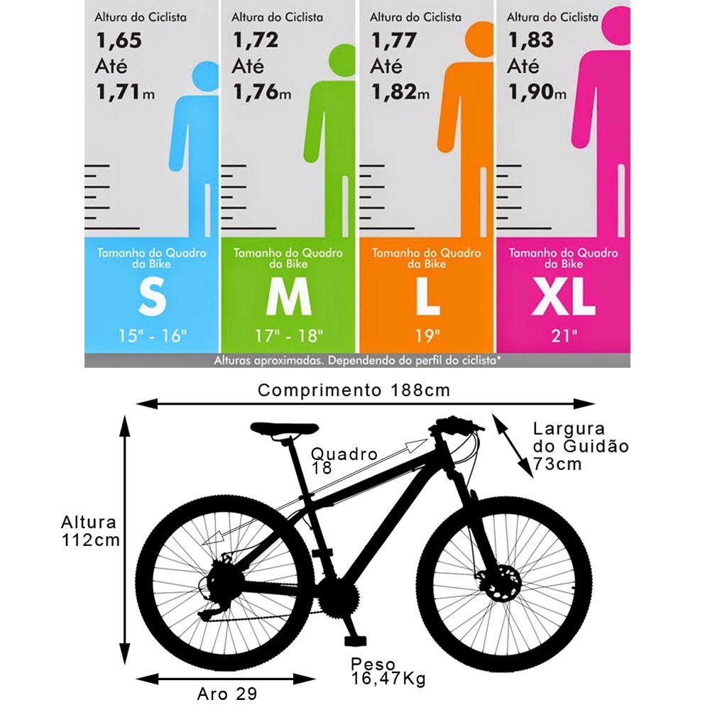 Mountain bike aro 29 quadro 18