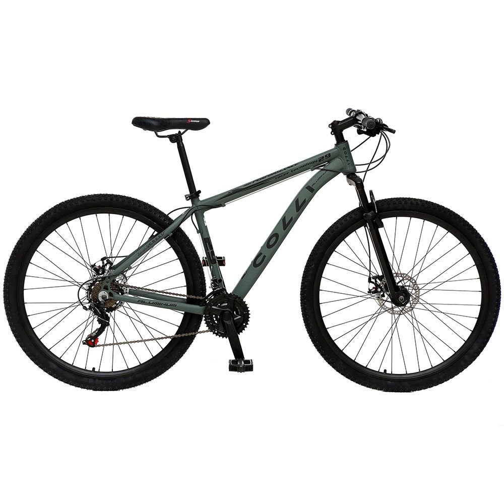Bicicleta Esportiva Aro 29 Shimano 21 Marcha Suspensão Freio a Disco 531  Quadro 18 Alumínio Verde Militar - Colli Bike - Colombo