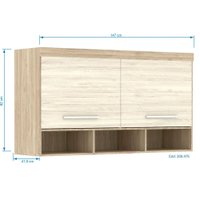 Armário Aéreo 2 Portas Modulado Master Eucamoveis - Avela com Ártico
