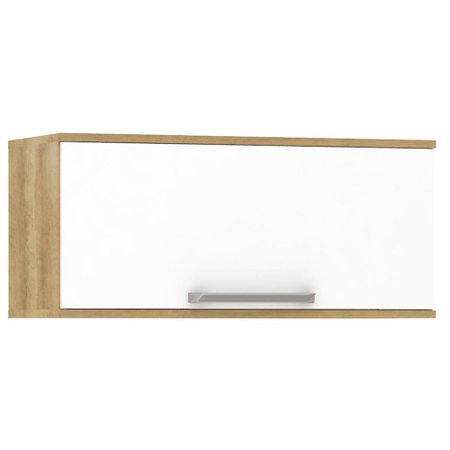 Armario Aereo Lara 1 Porta Basculante 70cm Luciane Moveis Carvalho Com Branco Colombo