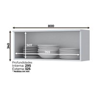Armário de Cozinha Henn Americana 1 Porta Basculante 80 cm C354-05 - Branco