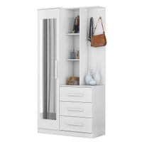 Armário Multiuso com Cômoda Demobile 3 Gavetas - Branco