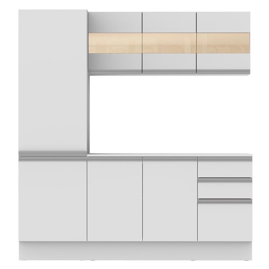 Cozinha Compacta 100% MDF Madesa Smart 170 cm Modulada Com Armário, Balcão e Tampo