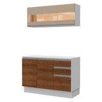 Cozinha Compacta 100% MDF Madesa Smart 120 cm Modulada Com Balcão e Tampo