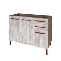 Balcão 2 Portas 120cm sem Tampo Gold Indekes - Nogal Imperial