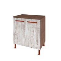 Balcão 2 Portas 80cm com Tampo Gold Indekes - Nogal Imperial