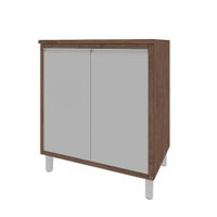Balcão com Tampo Delicata 2 Portas Indekes 80 cm - Noce/Off