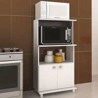 Balcão Espaço para Forno Elétrico e Microondas 2 Portas Tecno Mobili BL3301 - Branco