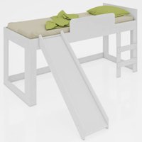 Cama Infantil com Escorregador E Cortina Diversão Meu Fofinho - Art In Móveis - Branco