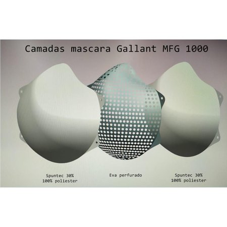 Máscara de Proteção Semifacial Gallant Branca com Clipe MFG-1001