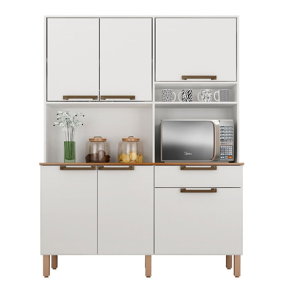 Armario De Cozinha 6 Portas 1 Gaveta Siena Salleto Moveis Branco Colombo