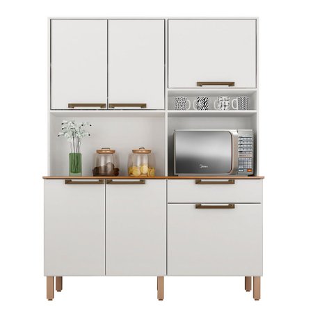 Armario De Cozinha 6 Portas 1 Gaveta Siena Salleto Moveis Branco Colombo