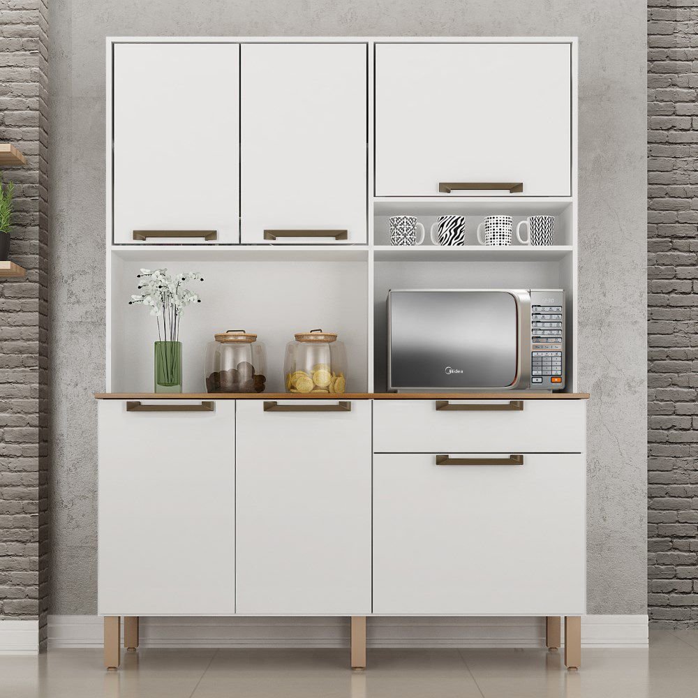 Armario De Cozinha 6 Portas 1 Gaveta Siena Salleto Moveis Branco Colombo