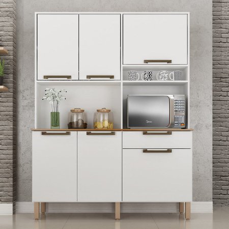 Armario De Cozinha 6 Portas 1 Gaveta Siena Salleto Moveis Branco Colombo