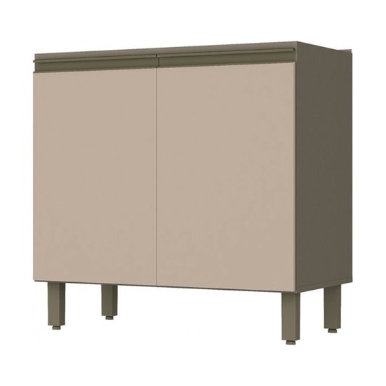 Balcão para Cozinha 2 Portas Henn 80 cm - Duna/Cristal
