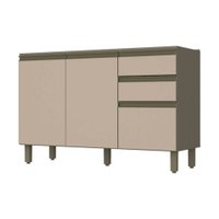 Balcão para Pia 2 Gavetas 3 Portas 120 cm Henn - Duna/Cristal