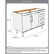Balcão Tóquio com 2 Portas e 3 Gavetas para Pia de 120 cm Rorato - Branco com Preto