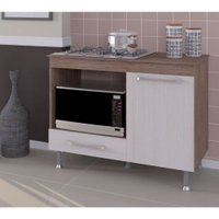 Balcão para Cooktop com 105cm Indekes 6086-491 - Nogal com Salina