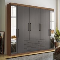 Guarda-Roupa Casal com Espelho 8 Portas 6 Gavetas 238,80cm Master Santos Andirá