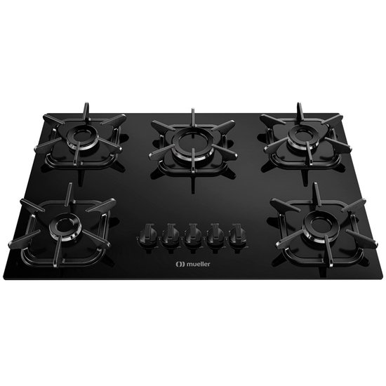 Cooktop Mueller 5 Bocas com Queimador Ultra Chama