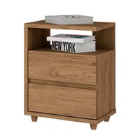 Mesa de Cabeceira Campeche com 2 Gavetas Henn D07-10 - Rustico