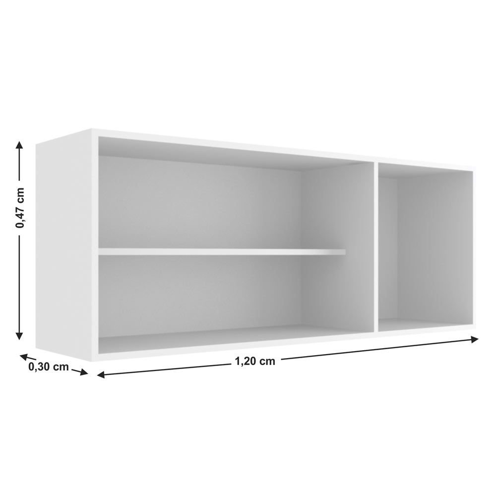 Armario Aereo Cozinha 120 Cm Cz611 Branco Evidencia Moveis Colombo