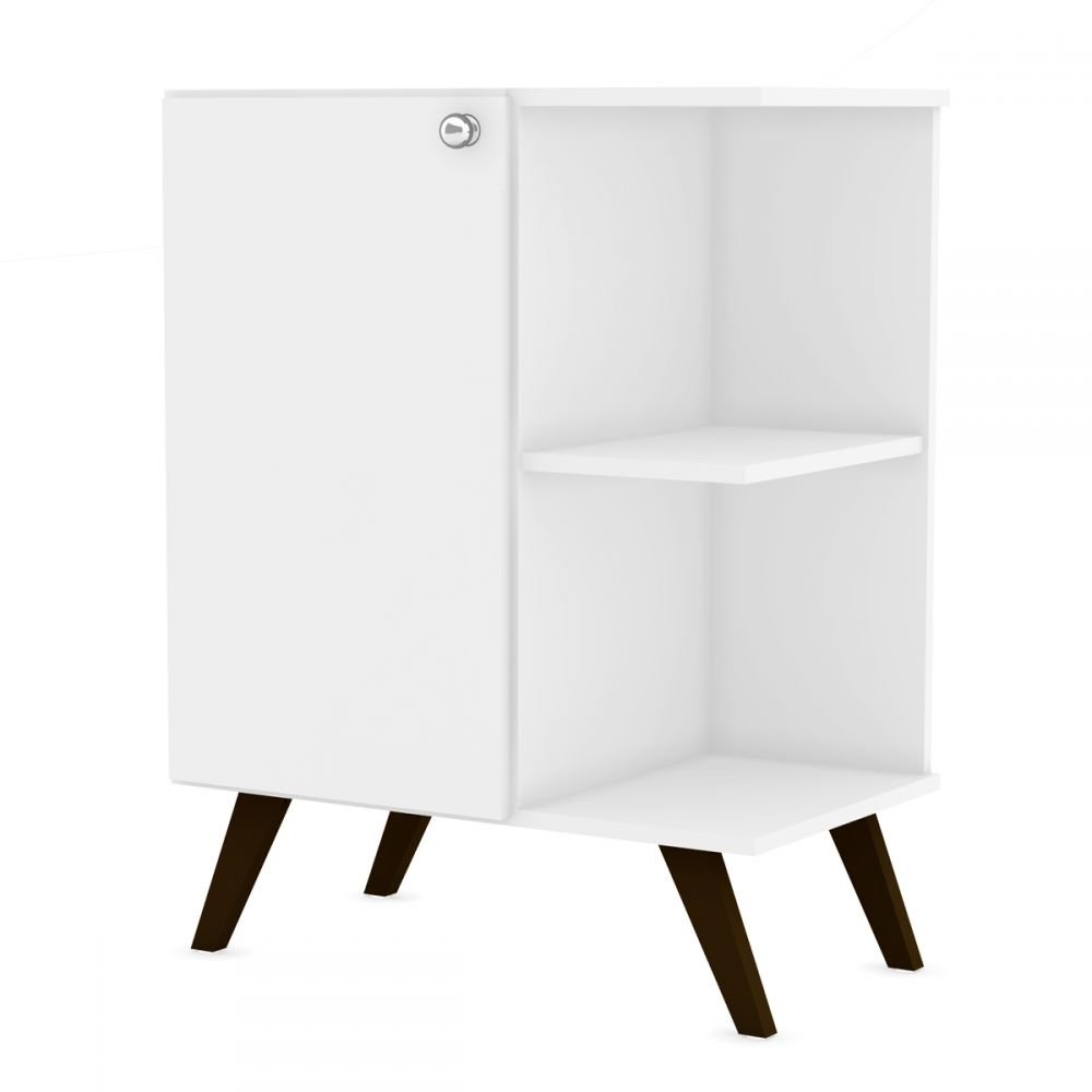 Armario De Banheiro Retro 1 Porta 2 Prateleiras Branco Movel Bento Colombo