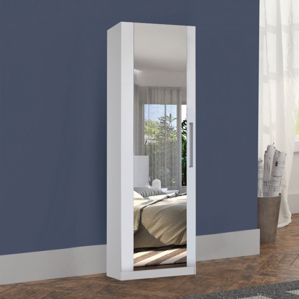 Armario Multiuso 1 Porta Com Espelho 2038 Branco Foscarini Colombo