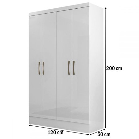 Guarda Roupa Solteiro Marselha 4 Portas 100 Mdf Branco Maxel Colombo