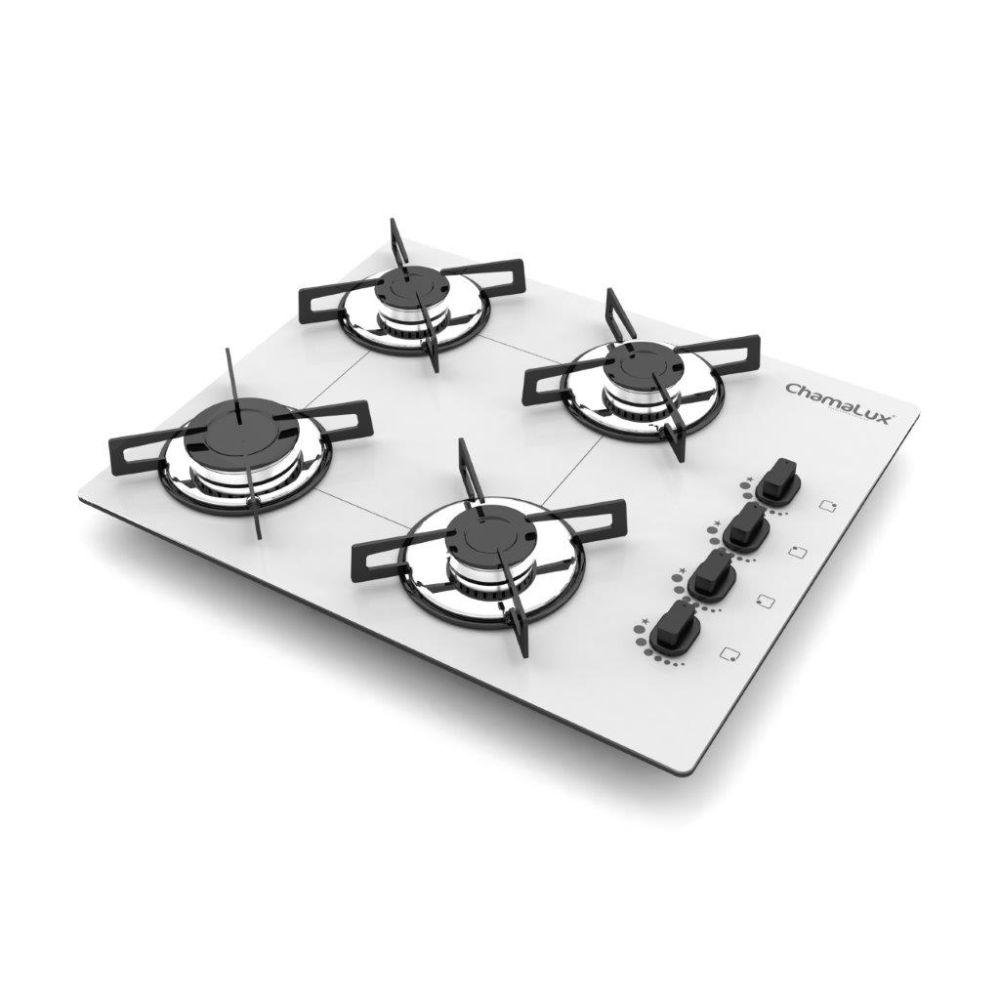 Fogão Cooktop 4 Bocas Ultra Chama Bivolt Chamalux Branco