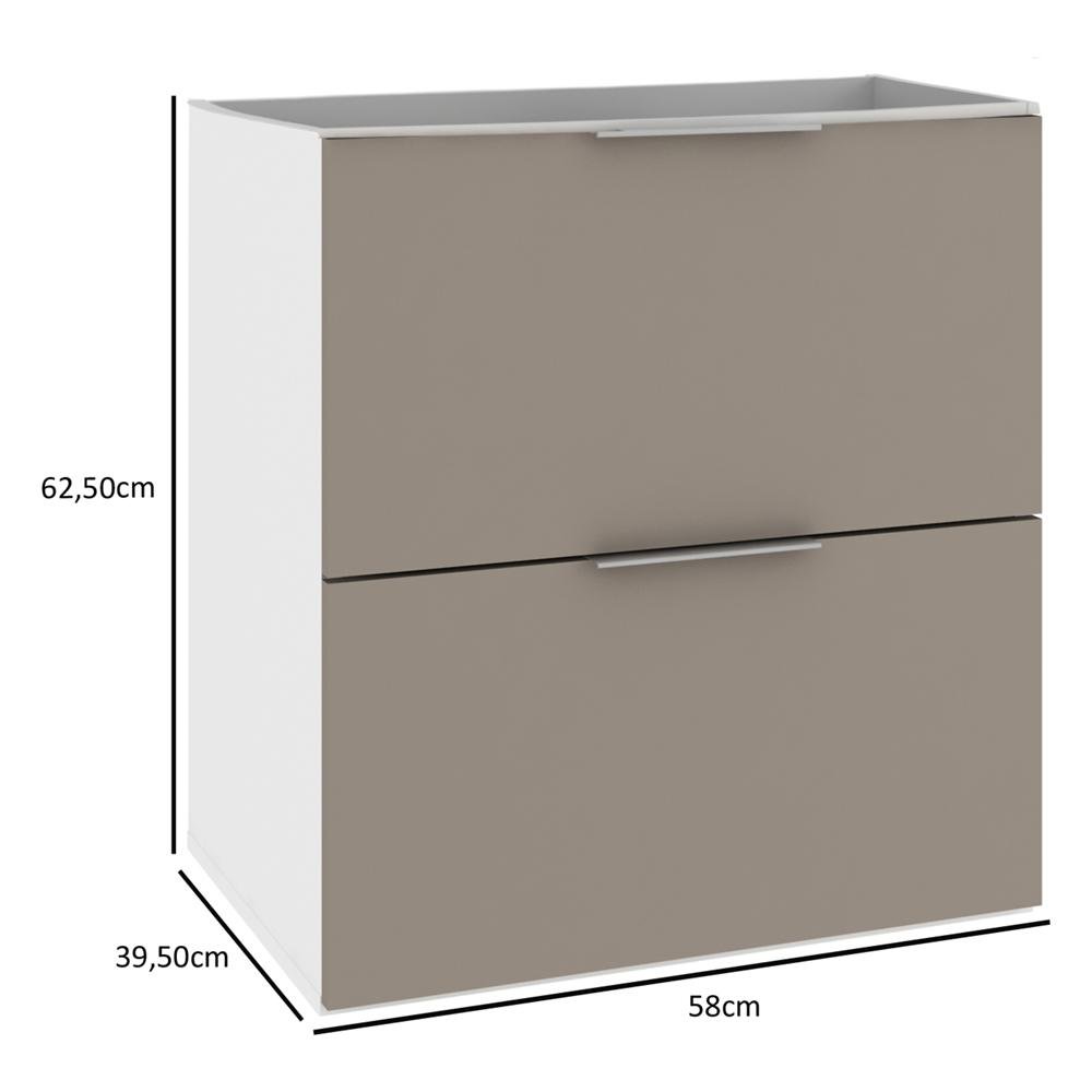 Gabinete Para Banheiro Sem Tampo Pietra 60cm Bosi Branco Gianduia Brilho Colombo