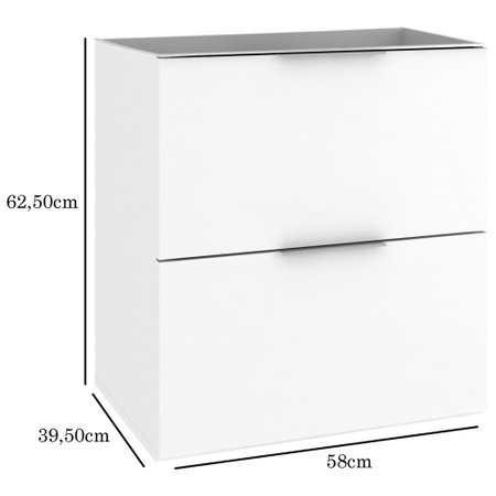 Gabinete Para Banheiro Sem Tampo Pietra 60cm Bosi Branco Branco Brilho Colombo
