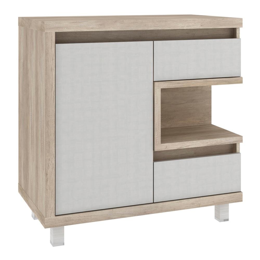 Gabinete para Banheiro sem Cuba Malbec 80cm - Bosi - Barrique/Argento
