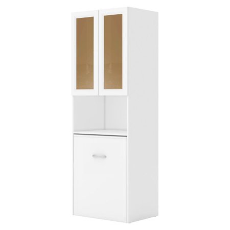 Armario Multifuncional Multiuso Com 02 Portas De Vidro E Mesa Retratil Com Organizador Multimoveis Colombo