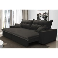 Sofá Retrátil e Reclinável com Molas Ensacadas Cama inBox Prime 2,52m Tecido Linho