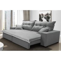 Sofá Retrátil e Reclinável com Molas Ensacadas Cama inBox Prime 2,32m Tecido Linho