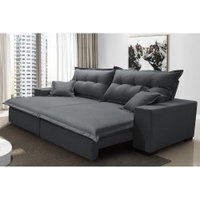 Sofá Retrátil e Reclinável com Molas Ensacadas Cama inBox Prime 2,92m Tecido Linho