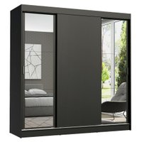 Guarda-Roupa Casal Madesa Reno 3 Portas de Correr com Espelhos em duas Portas