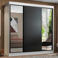 Guarda-Roupa Casal Madesa Reno 3 Portas de Correr com Espelhos em duas Portas