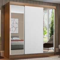 Guarda-Roupa Casal Madesa Reno 3 Portas de Correr com Espelhos em duas Portas