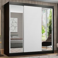 Guarda-Roupa Casal Madesa Reno 3 Portas de Correr com Espelhos em duas Portas