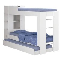 Triliche com cama Auxiliar e Baú CM 15 107877 Ditalia - Branco