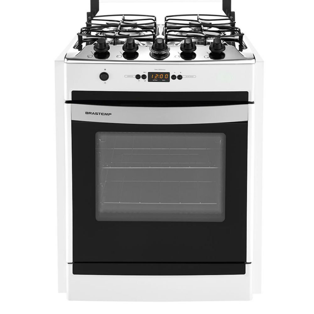 Fogão Brastemp 4 bocas embutir Branco com timer digital